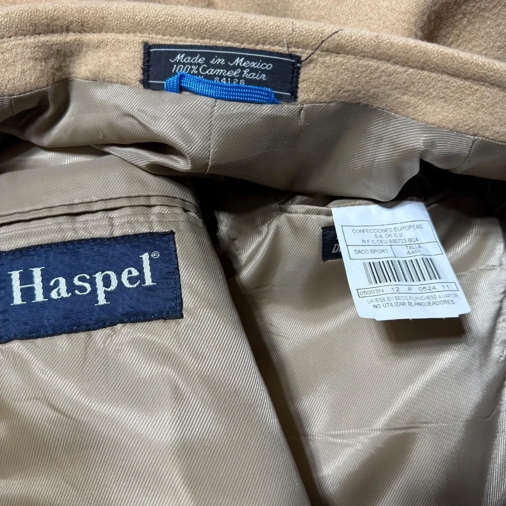 Haspel‎ Camel Hair Saco Sport (Western) Blazer Beige Fully Lined Men's Size 44R